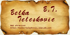 Belka Telesković vizit kartica